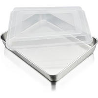 BACKBLECH mit Deckel 2-teiliges Set 26,5 x 20,5 cm - Silberfarben, Metall (20.5/4.7/26.5cm)
