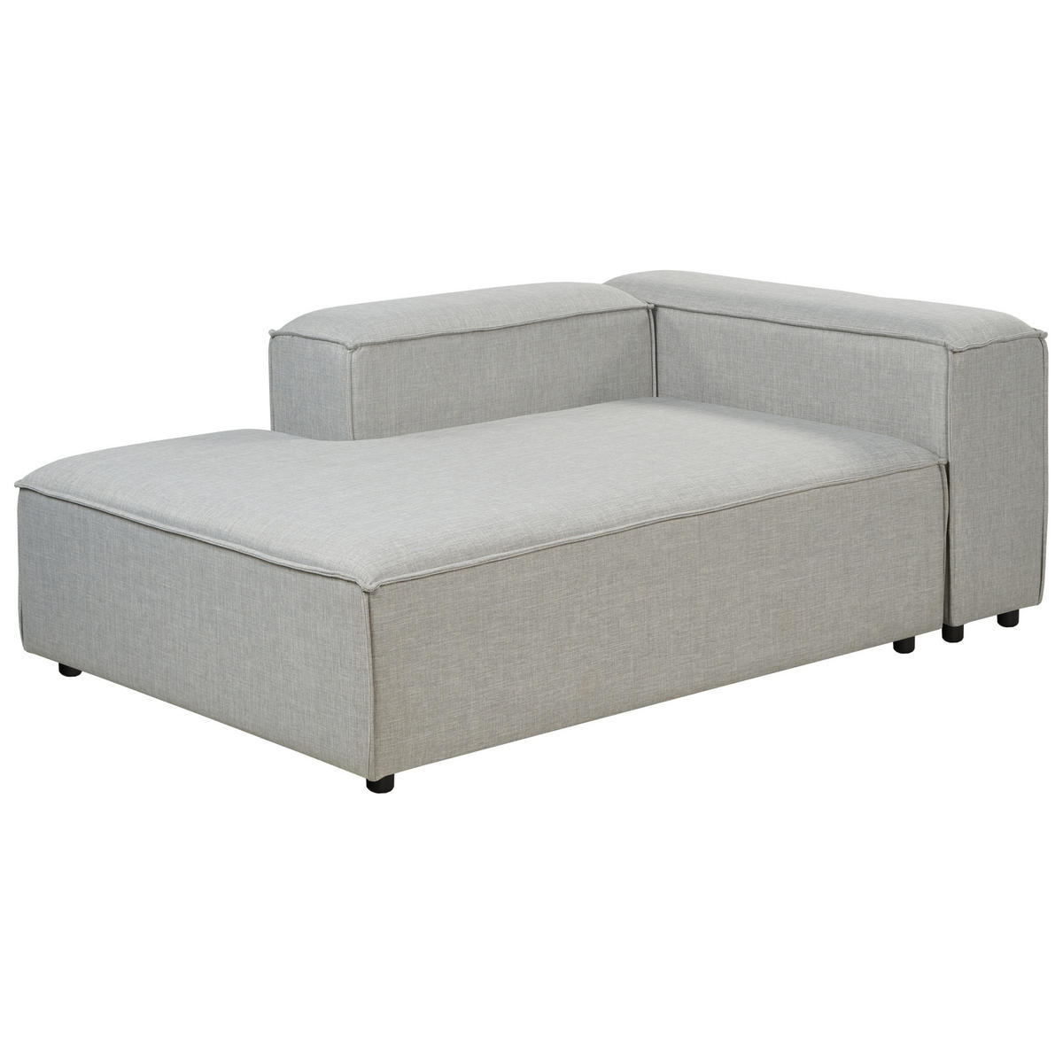 ČALOUNĚNÉ LEHÁTKO CHAISE LONGUE PRAVOSTRANNÉ Látka Světle šedé Ardal - šedá/černá, textil (119/68/180cm) - Beliani