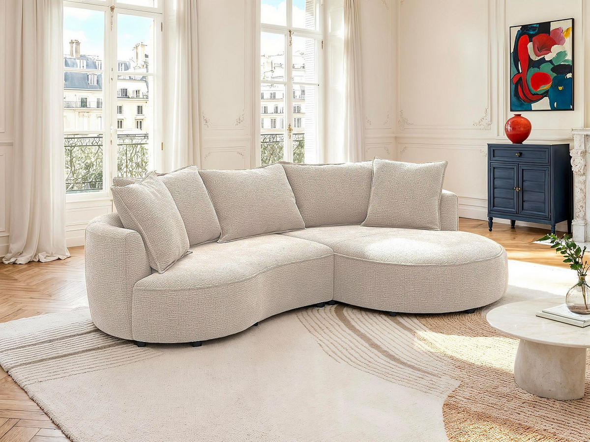 SOFA - 5 Personen - stoff - taupe Ceprano - Taupe, Textil (260/63/160cm) - Vente-Unique