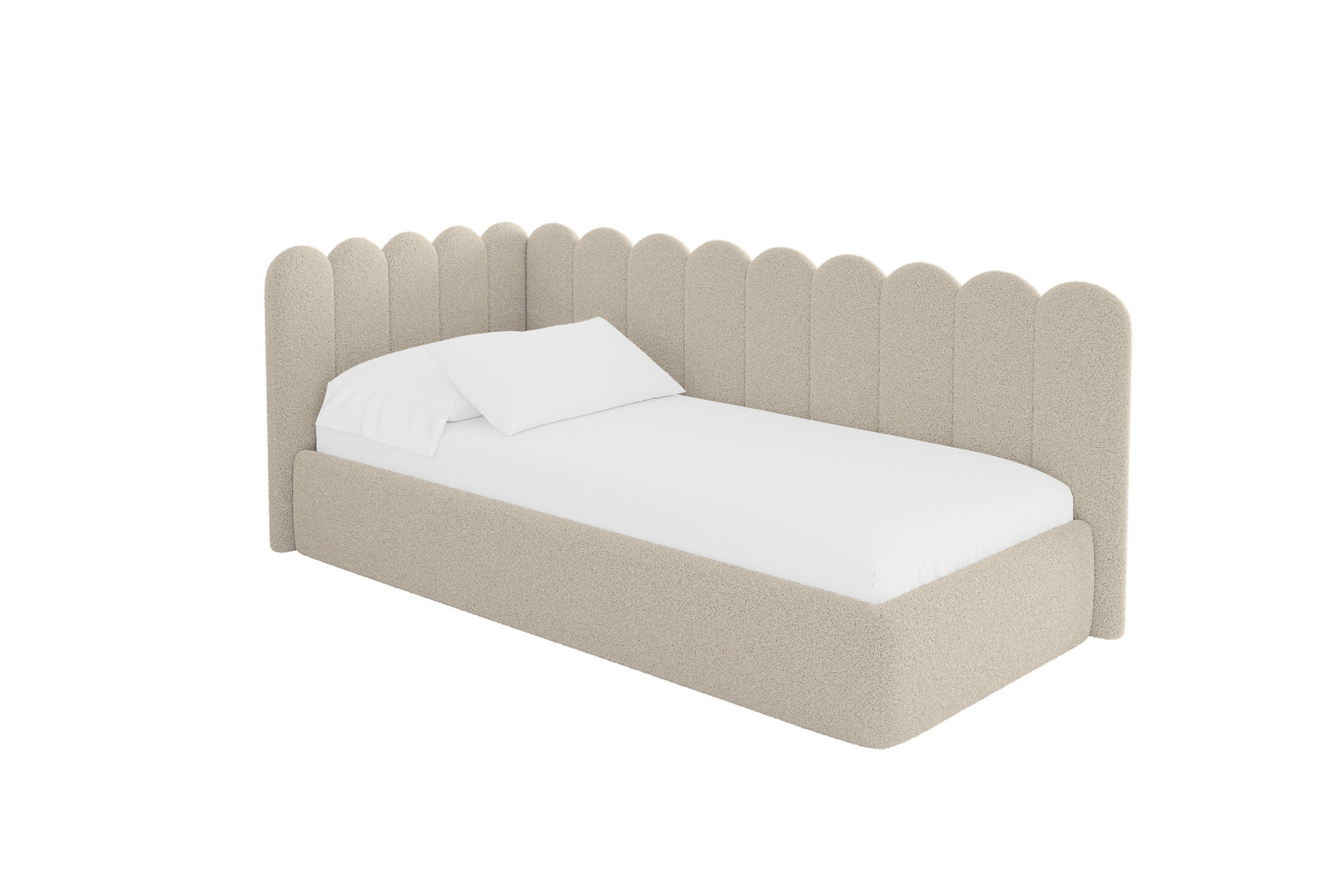 EINZELLBETT Jugendbett mit Bettkasten und Matratze H3/H4, Rechts - ARTY 90x200 Dunkelbeige - Taupe, Holzwerkstoff/Textil (90/200cm) - ALTDECOR