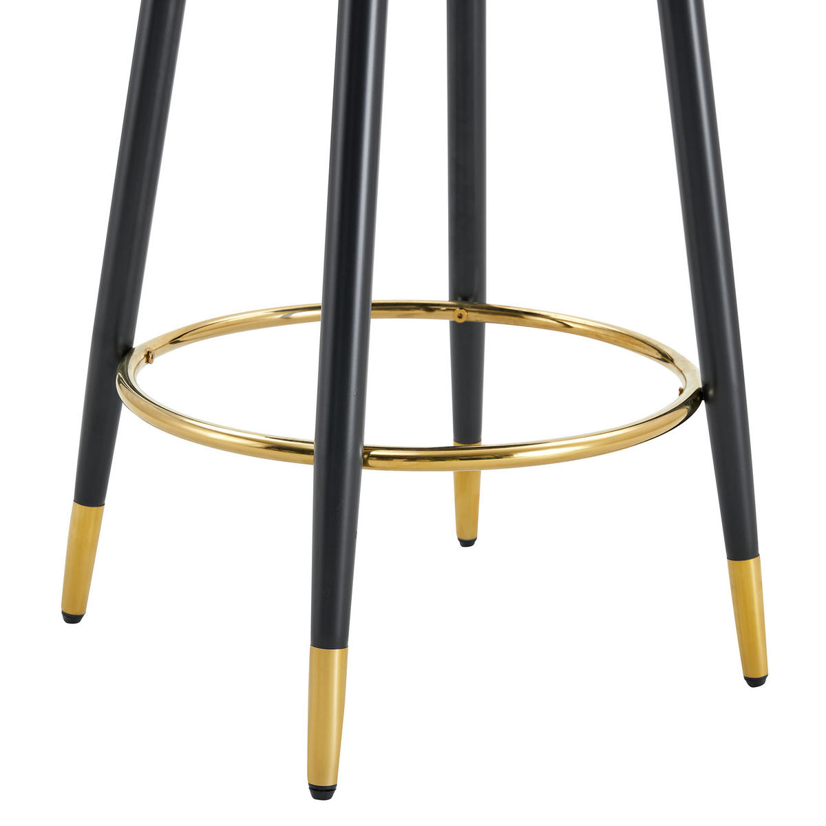 BARHOCKER 2er-Set Schwarz 360° drehbar mit PU-Leder und Rückenlehne - Schwarz, Metall (44/91.5/44cm) - PANGIVO