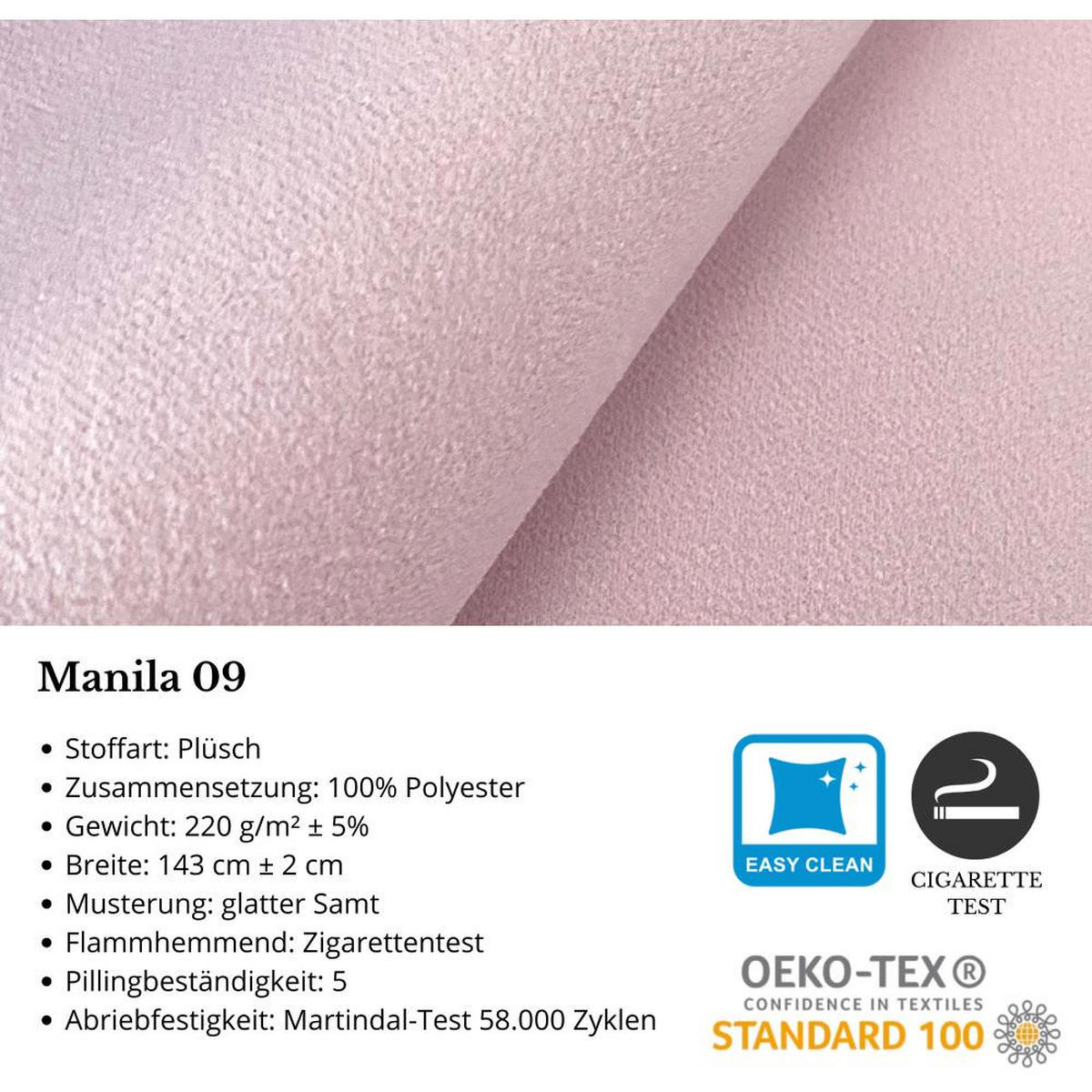 ECKSCHLAFSOFA Teramo rosa - Schwarz/Rosa, Kunststoff/Textil (235/150cm) - Beautysofa