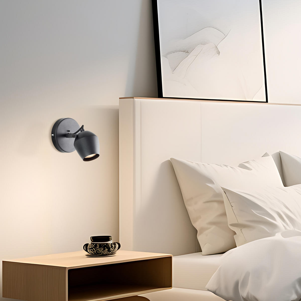 LED SPOT Vertino Schwarz 15/12/17 cm - Schwarz, Kunststoff (5cm) - Brilliant