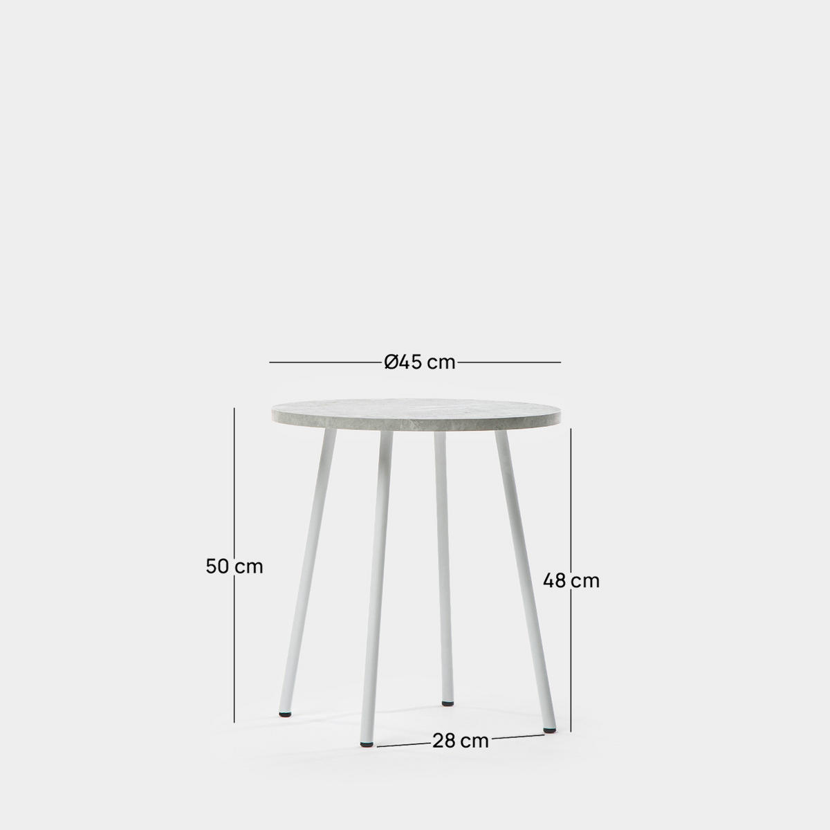 BEISTELLTISCH Siena Weiß 45 cm x 50 cm - Weiß, Holzwerkstoff (45/45/50cm) - Klast Home