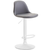 BARHOCKER Lederlook grau - Weiß/Grau, Textil/Metall (39/82/43cm) - CLP