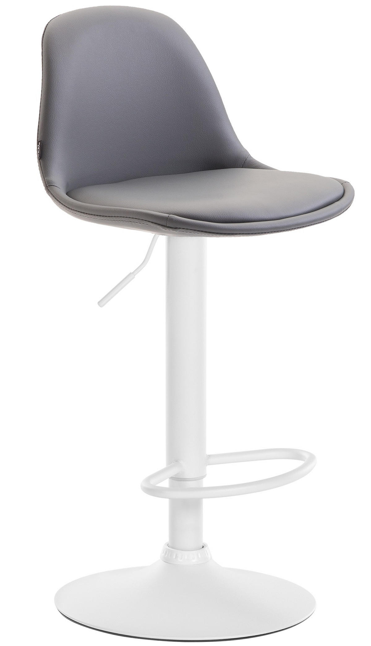 BARHOCKER Lederlook grau - Weiß/Grau, Textil/Metall (39/82/43cm) - CLP