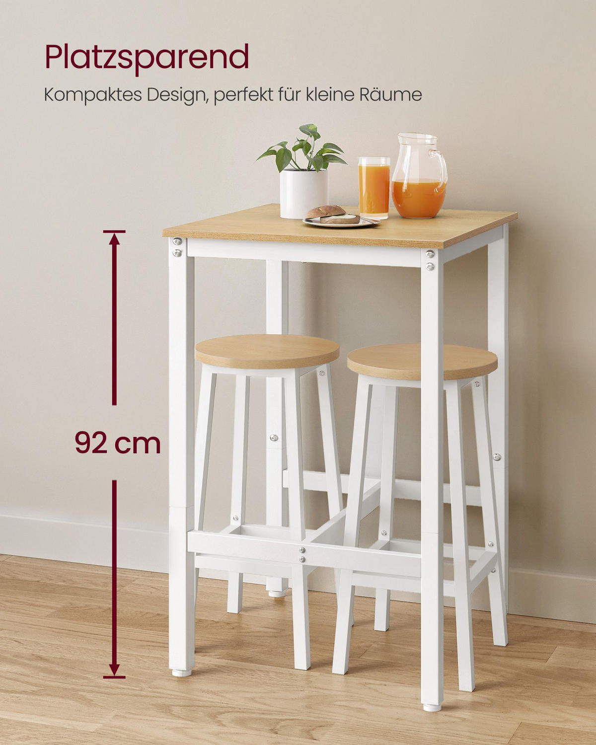 BARTISCH ABIDJAN - Beige, Metall (60/60/92cm) - Hansiro