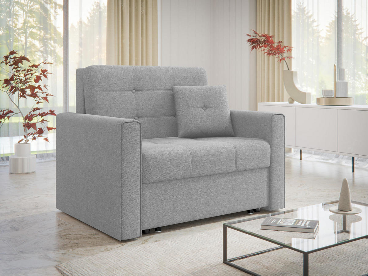 SCHLAFSOFA Viva Lux I - Grau, Holz/Textil (103/85/98cm) - MIRJAN24