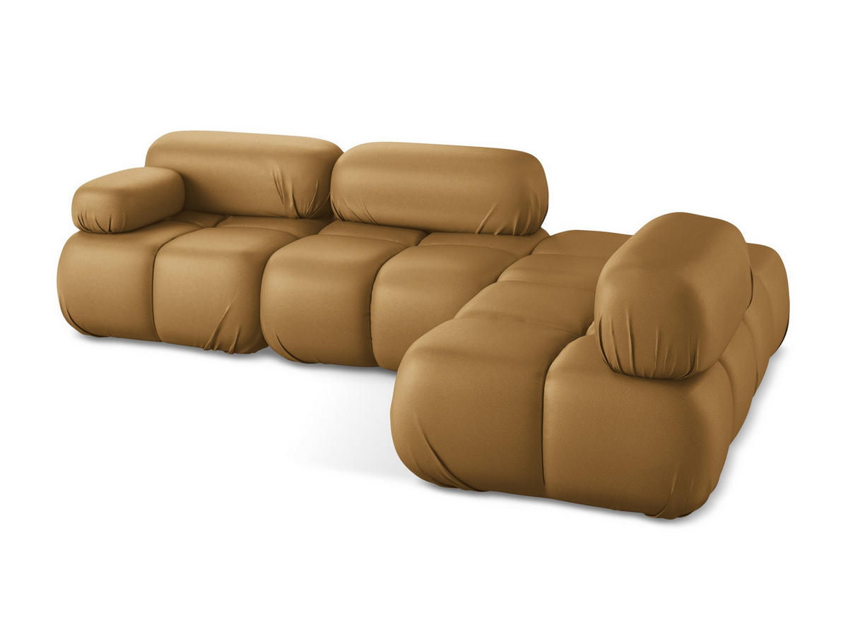 ECKSOFA Rechts Kunstleder Braun - Cognac/Schwarz, Leder/Kunststoff (285/190cm) - Makamii