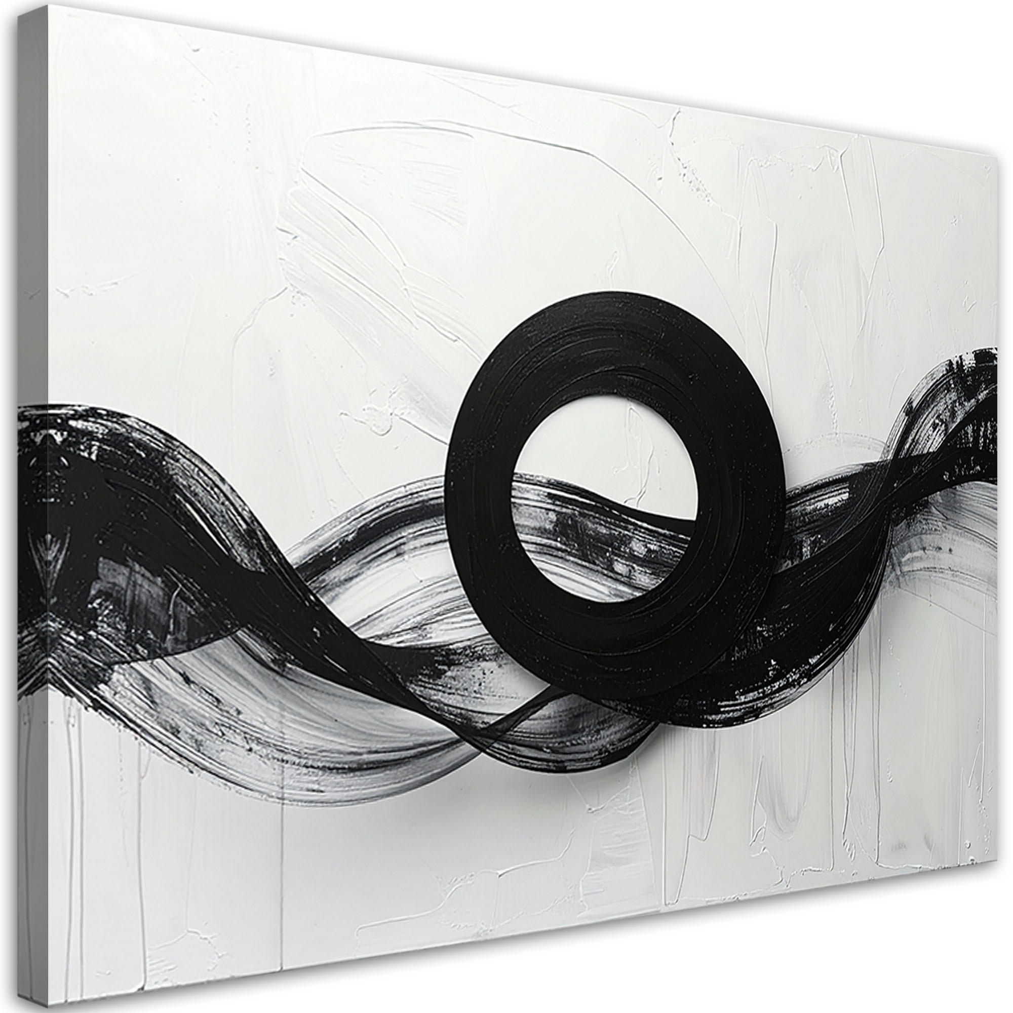 LEINWANDBILD Abstraktion 45x30cm - Schwarz, Textil (45/30cm) - Feeby