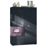 VITRINE Morena Einsatz in Brombeer Hochglanz - Brombeere, Holzwerkstoff (91.5/136.5/37cm) - Vladon