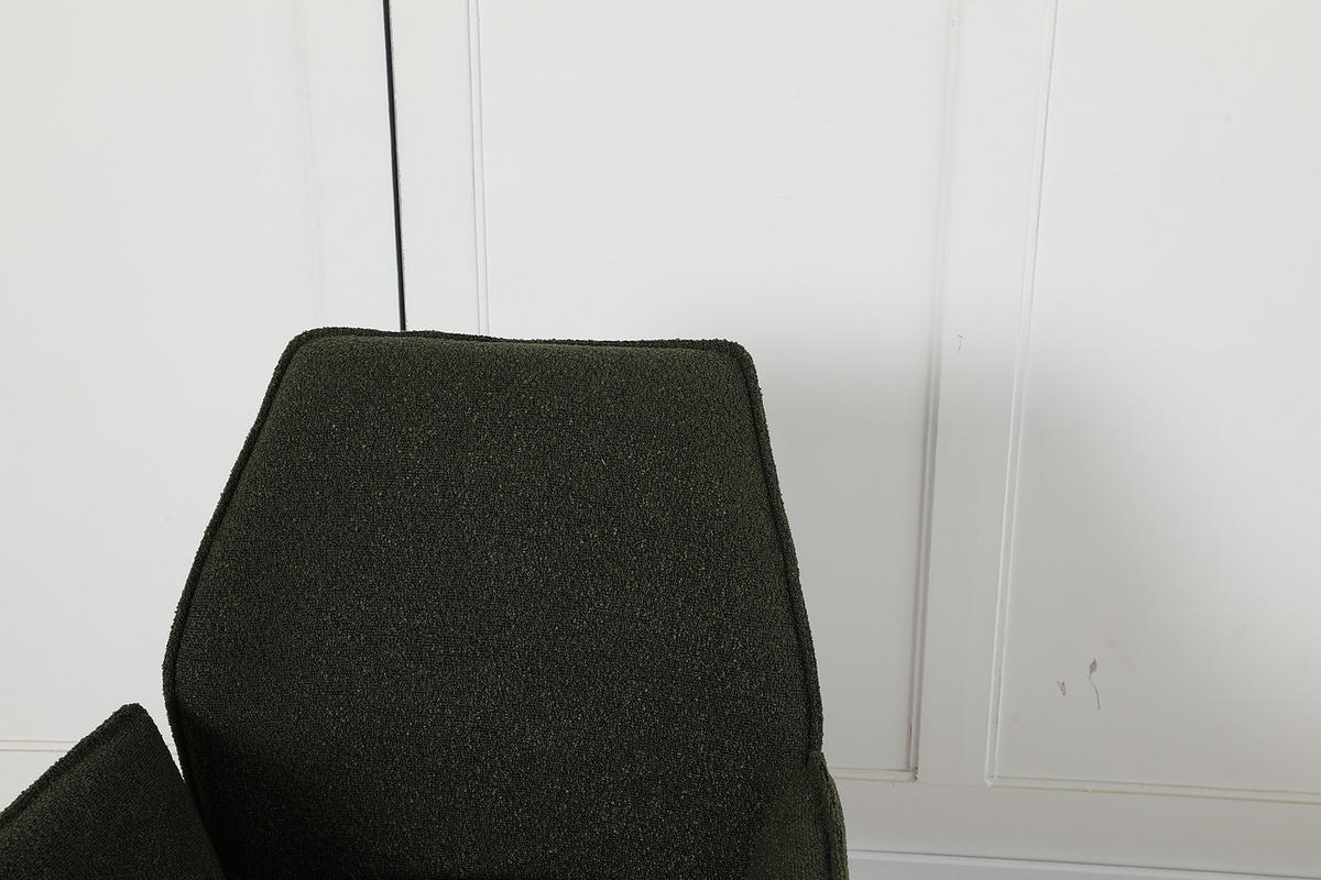 BÜRODREHSTUHL - Bouclé / Eisen - Schwarz/Olivgrün, Textil/Metall (57/85/62cm) - home24