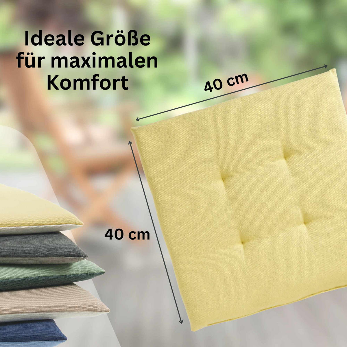 SITZKISSEN DOVE CHAIRPAD - Gelb, Textil (40/40/2cm) - Tom Tailor
