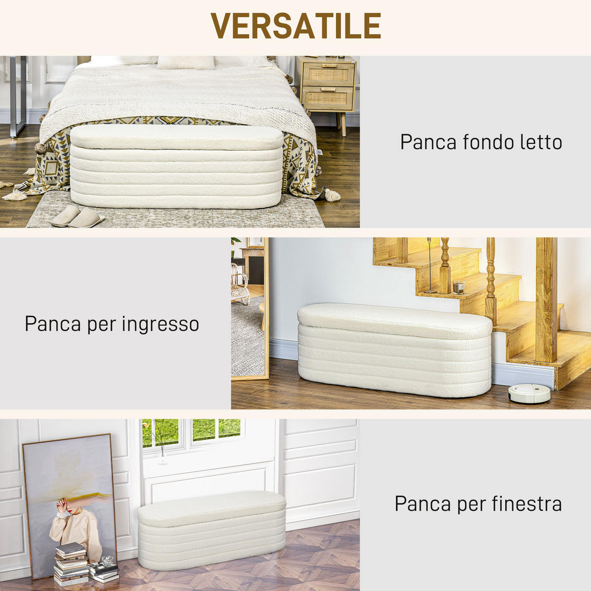 SITZBÄNKE Creme 1 Stück - Beige, Kunststoff (116/40.5/41cm) - GiPP
