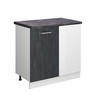 ECKUNTERSCHRANK R-Line Schwarz Beton 86 cm AP Anthrazit - Schwarz/Weiß, Holzwerkstoff (86/81.6/60cm) - Vicco