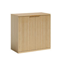 SIDEBOARD DE-38169 80/40/80 cm mit 2 Türen und Faltenfront Eiche - Eichefarben, Holzwerkstoff (80/80/40cm) - ComfortXL