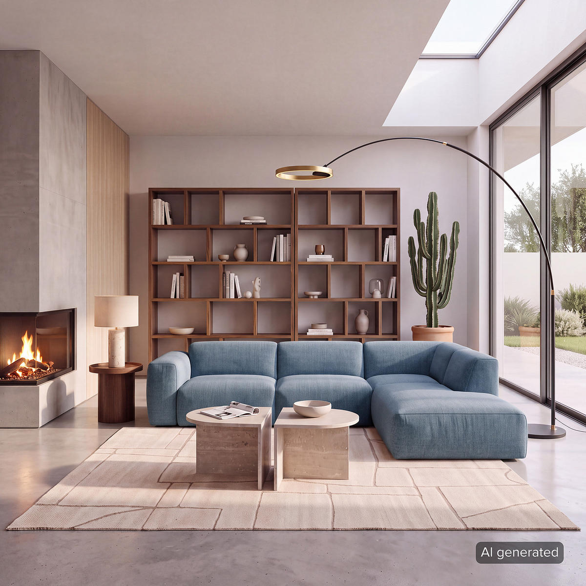 3-SITZER ECKSOFA mit Recamiere - Blaugrau/Schwarz, Kunststoff/Textil (295/231cm) - home24