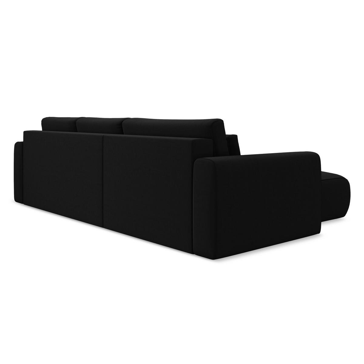 ECKSOFA mit Schlaffunktion Samt Stoff Schwarz - Schwarz, Kunststoff/Textil (149/278cm) - LaMiaSofa