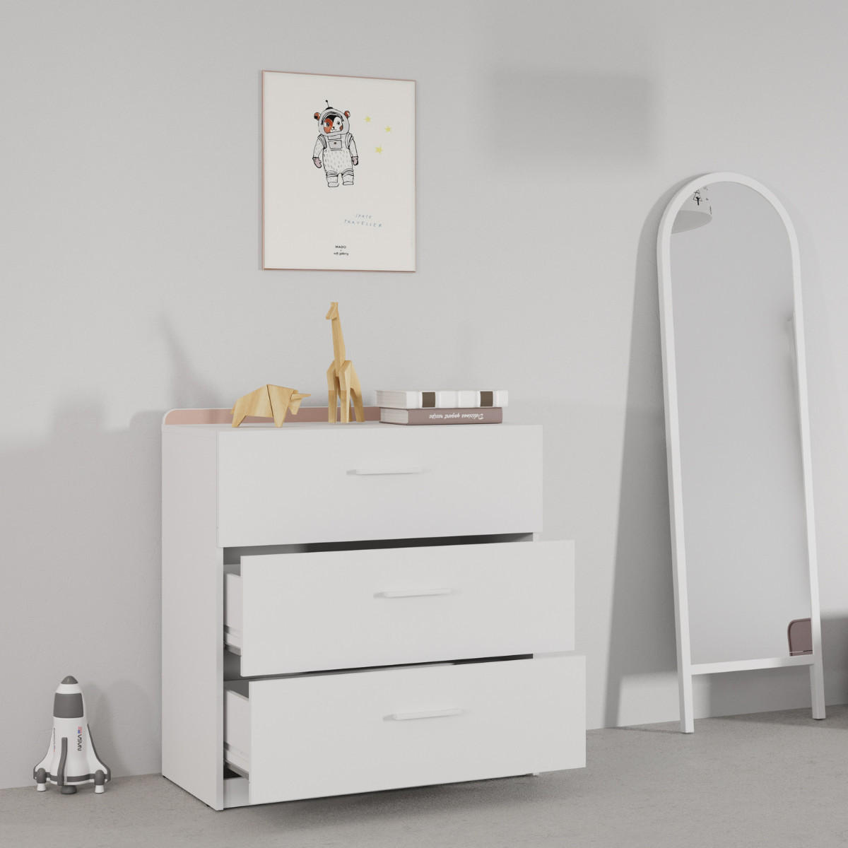 KOMMODE KINDERZIMMER reverso - Weiß, Holzwerkstoff (40.5/83.7/86cm) - Calicosy