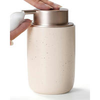 SCHAUMSEIFENSPENDER Keramik 350ml Beige & Rosa - Beige, Keramik (8/14/8cm)