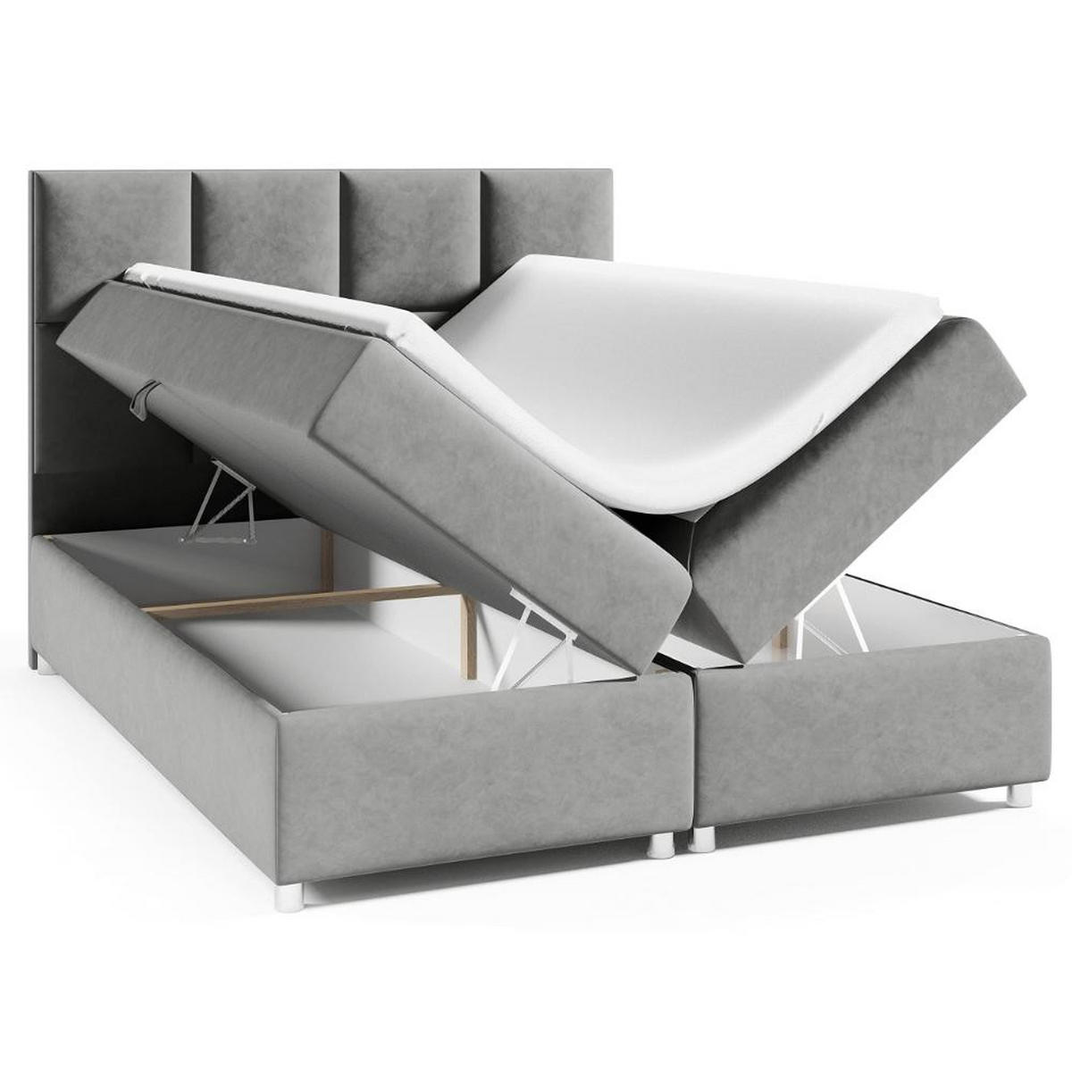 BOXBETT mit Bettkasten Trinity K-1 Bonellfederkern - Blau, Holz/Holzwerkstoff (140/200cm) - Best For Home