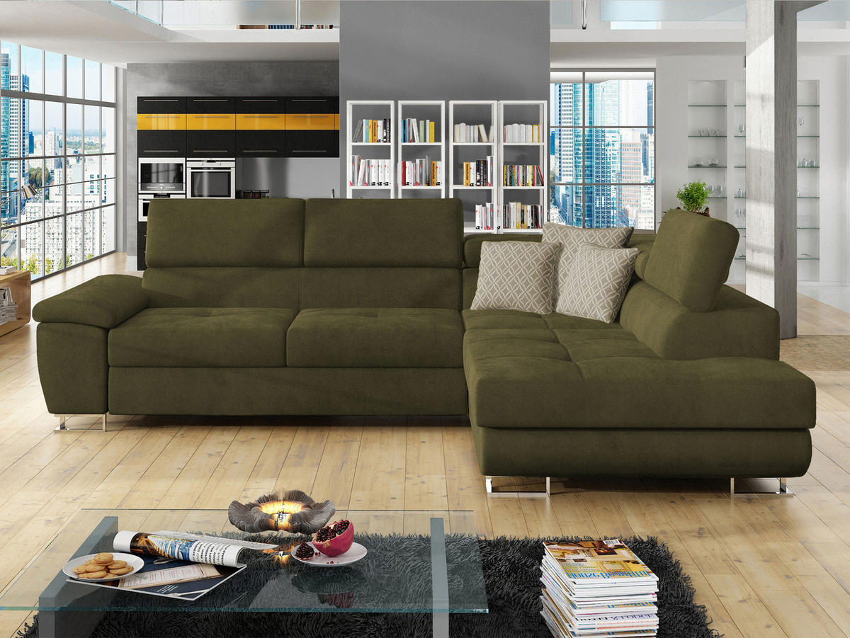 ECKSOFA Cotere, Seite: Rechts - Grün, Holz/Textil (270/202cm) - MIRJAN24
