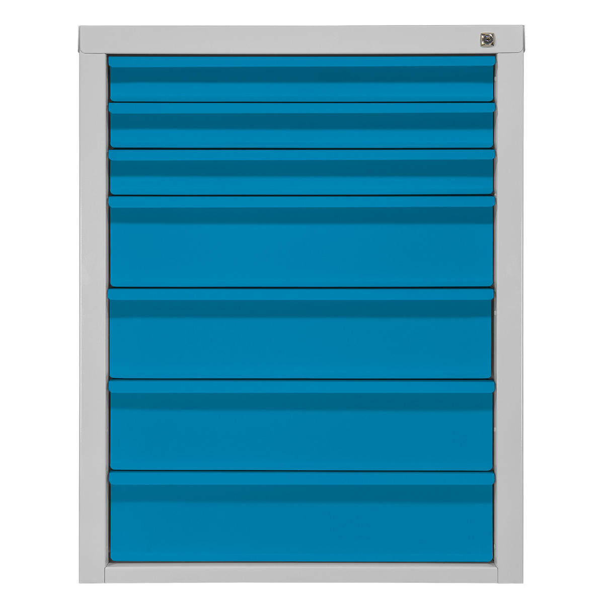 SCHUBLADENSCHRANK Kobra mit 7 Schubladen 90x70x43,5cm Lichtgrau/Blau - Blau/Grau, Metall (70/90/44cm) - PROREGAL