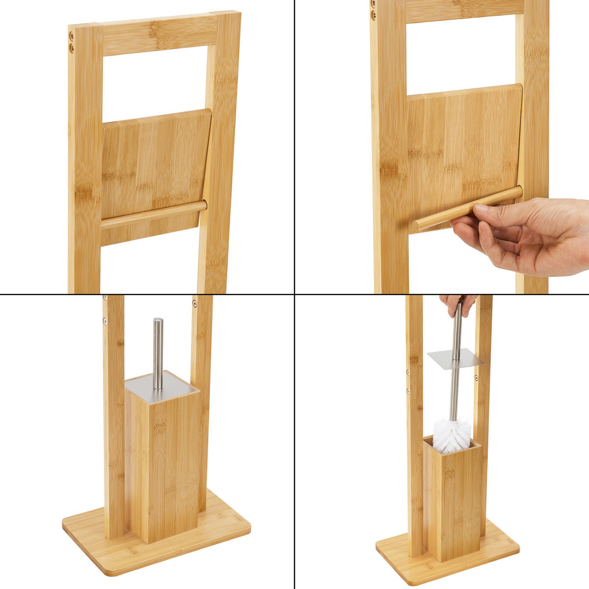 TOILETTENGARNITUR Västerås - Naturfarben, Holz (28/82.5/18cm) - [en.casa]