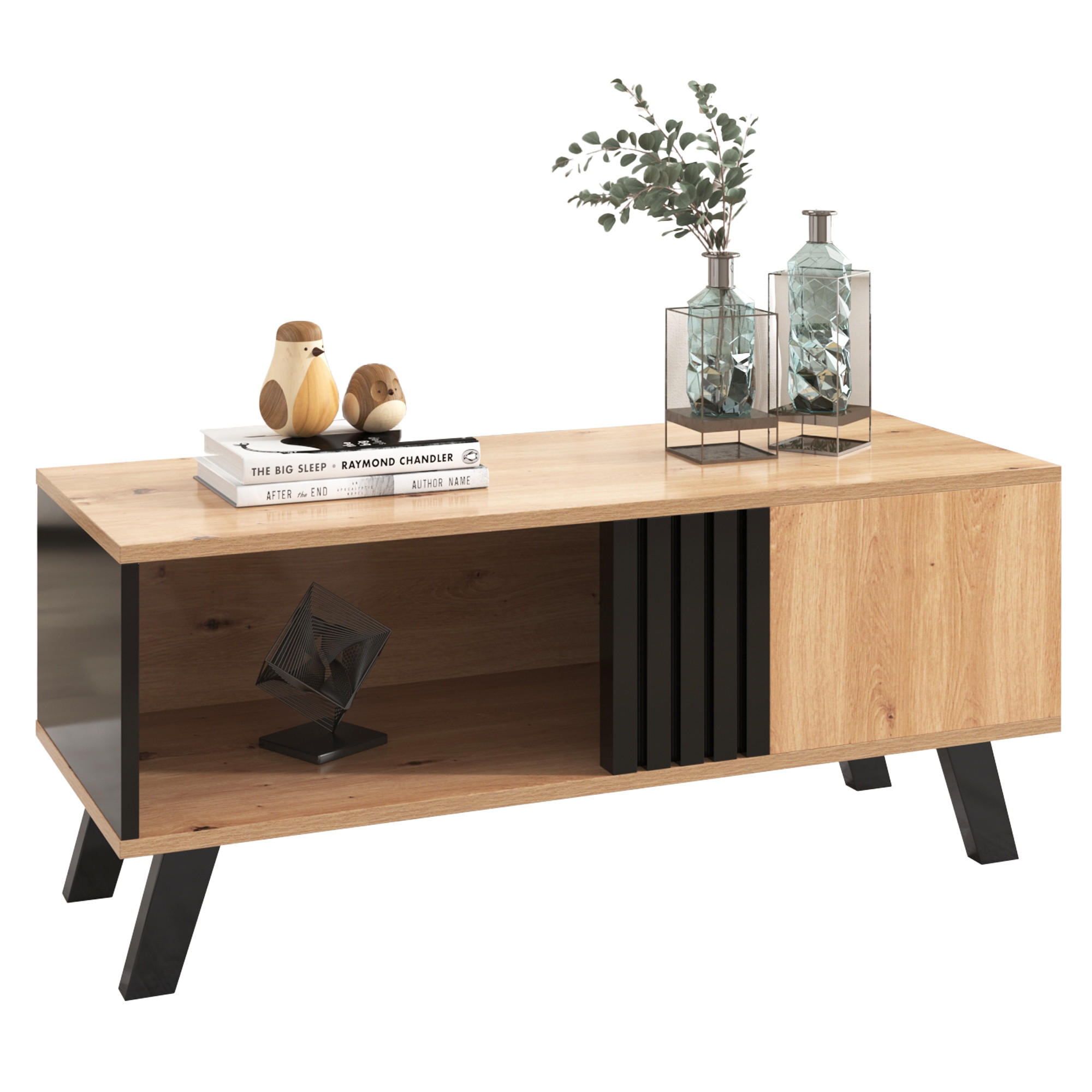 COUCHTISCH Holz - Eichefarben, Holz (100/60/45cm) - Urban Meuble