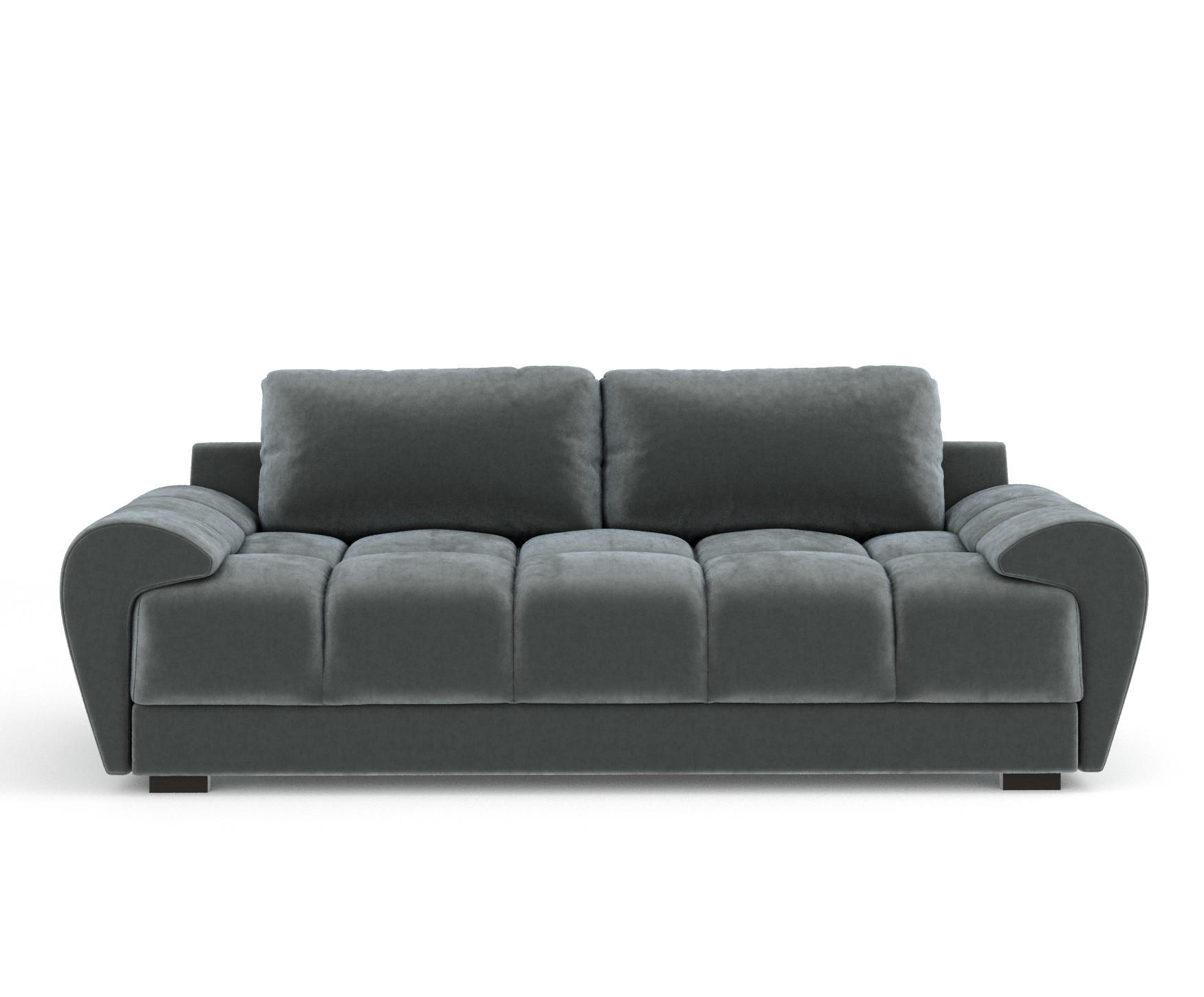 3-SITZER SOFA Peebles Dunkelgrau Samtstoff - Schwarz/Grau, Holz/Holzwerkstoff (244/90/101cm) - Maison de Reve