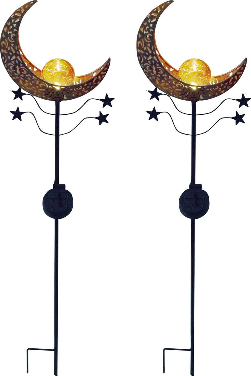 ERDSPIESSLEUCHTE 2er Set 6/85/17.5cm - Orange, Metall (17.5/6/85cm) - Luxform