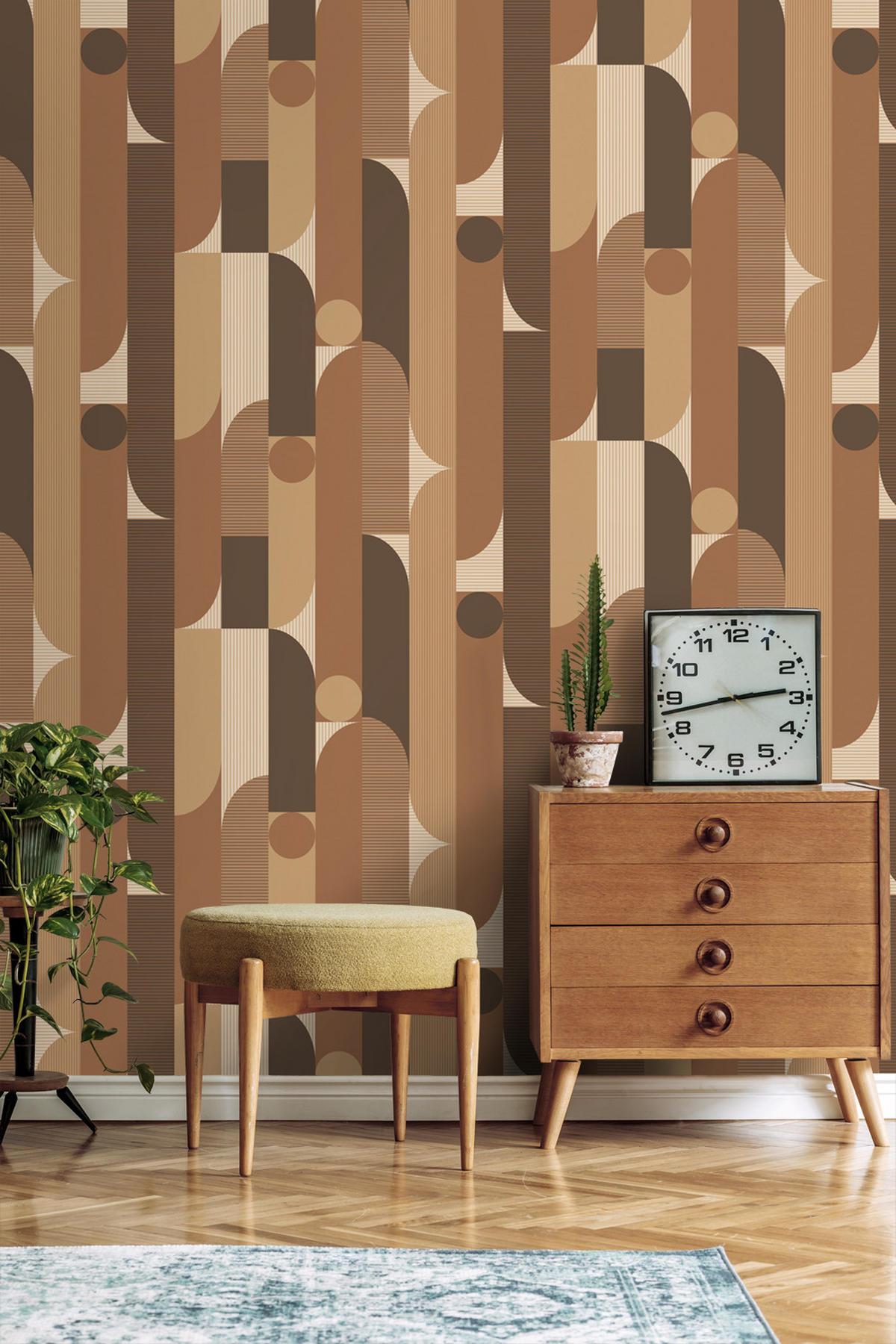 TAPETE geometrische Formen 50 x 900 cm - Grün, Papier (50/900cm) - ESTAhome