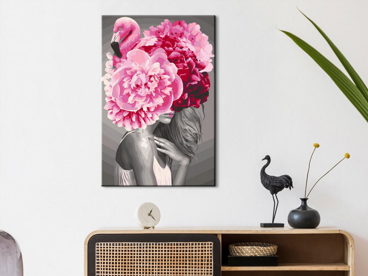 MALEN NACH ZAHLEN 40/50 cm - Pink/Schwarz, Textil (1.4/50cm) - KUNSTLOFT
