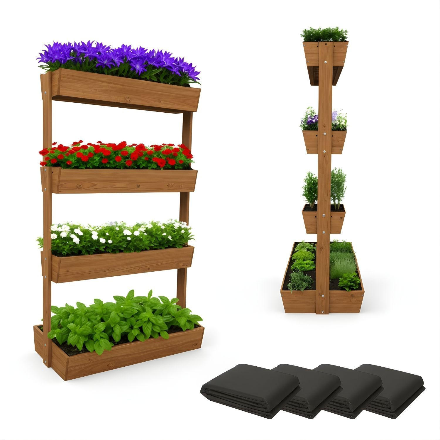 VERTIKALBEET VERA 4 Etagen Farbe Braun 85/45/140 cm - Braun, Holz (45/140/85cm) - Coemo