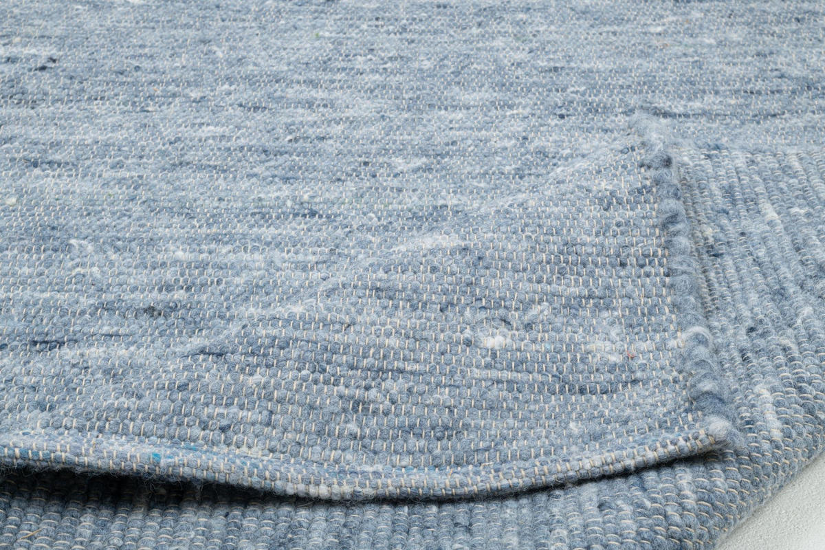 HANDWEBTEPPICH Alm-Freude 60x90 cm - Blau, Textil (60/90cm) - THEKO