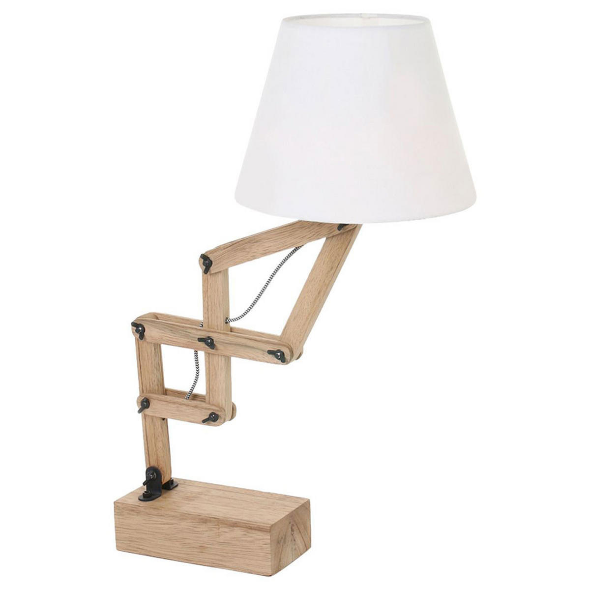 TISCHLEUCHTE Holz Braun Weiß - Braun, Holz (25/25/83cm)