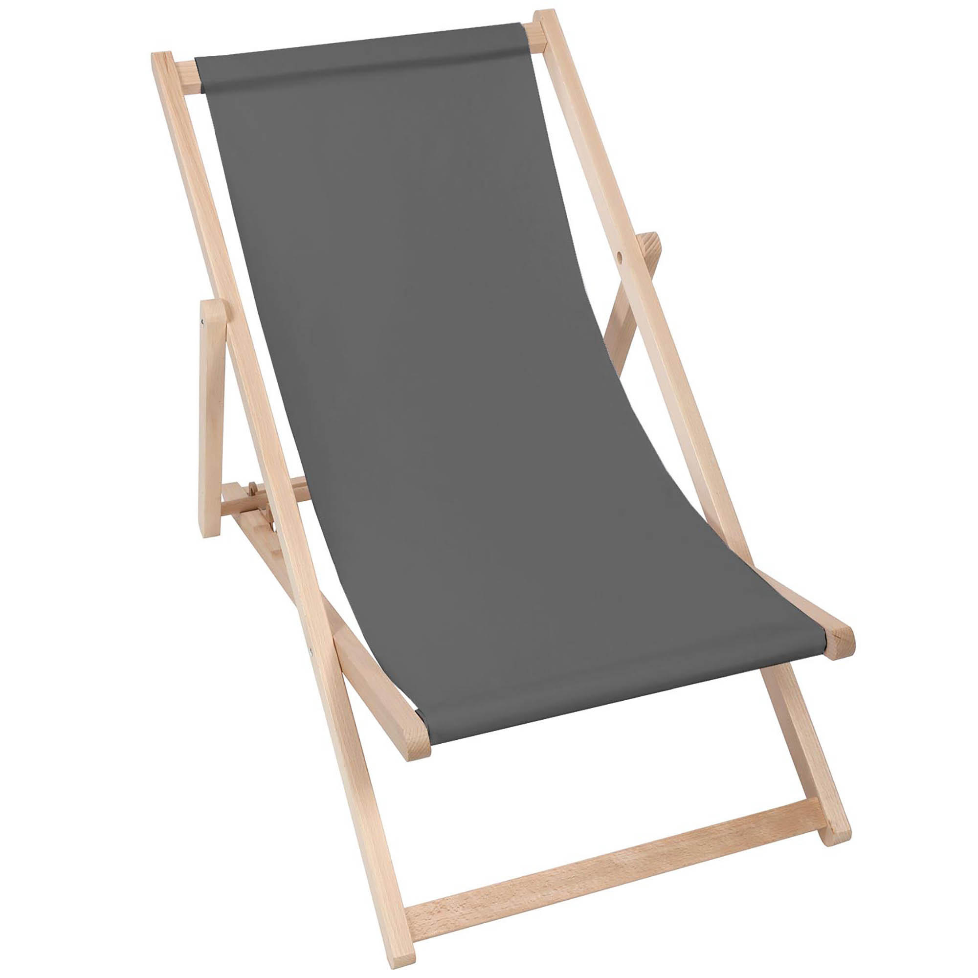 HOLZLIEGESTUHL klappbar Buchenholz Charcoal M - Dunkelgrau, Holz (54/85/92cm) - Dreamroots