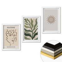 WANDBILDER 3er-Set - 20x30 cm Weißer Rahmen - Abstrakte Pflanzenmuster - Weiß, Kunststoff (20/30cm) - ArtPrintCave