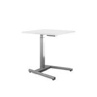 SCHREIBTISCH Master mit Gasfeder 68 bis 118 cm 100x65 cm Silber - Weiß, Metall (65/100/68cm) - Schaff