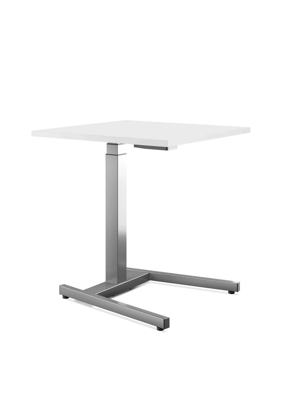 SCHREIBTISCH Master mit Gasfeder 68 bis 118 cm 100x65 cm Silber - Weiß, Metall (65/100/68cm) - Schaff
