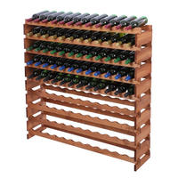 WEINREGAL VINOTECA FLEX PRO HxBxT 121x123x28cm 108 Flaschen auf 9 Ebenen Braun geölt - Braun, Holz (123/121/28cm) - PROREGAL