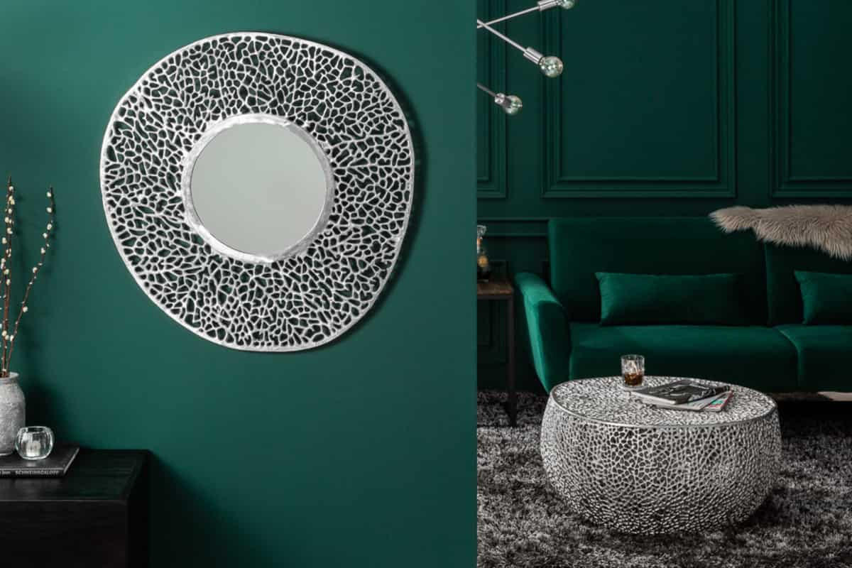 COUCHTISCH LEAF Metall Silber 80 cm - Silberfarben, Metall (80/80/41cm) - riess-ambiente