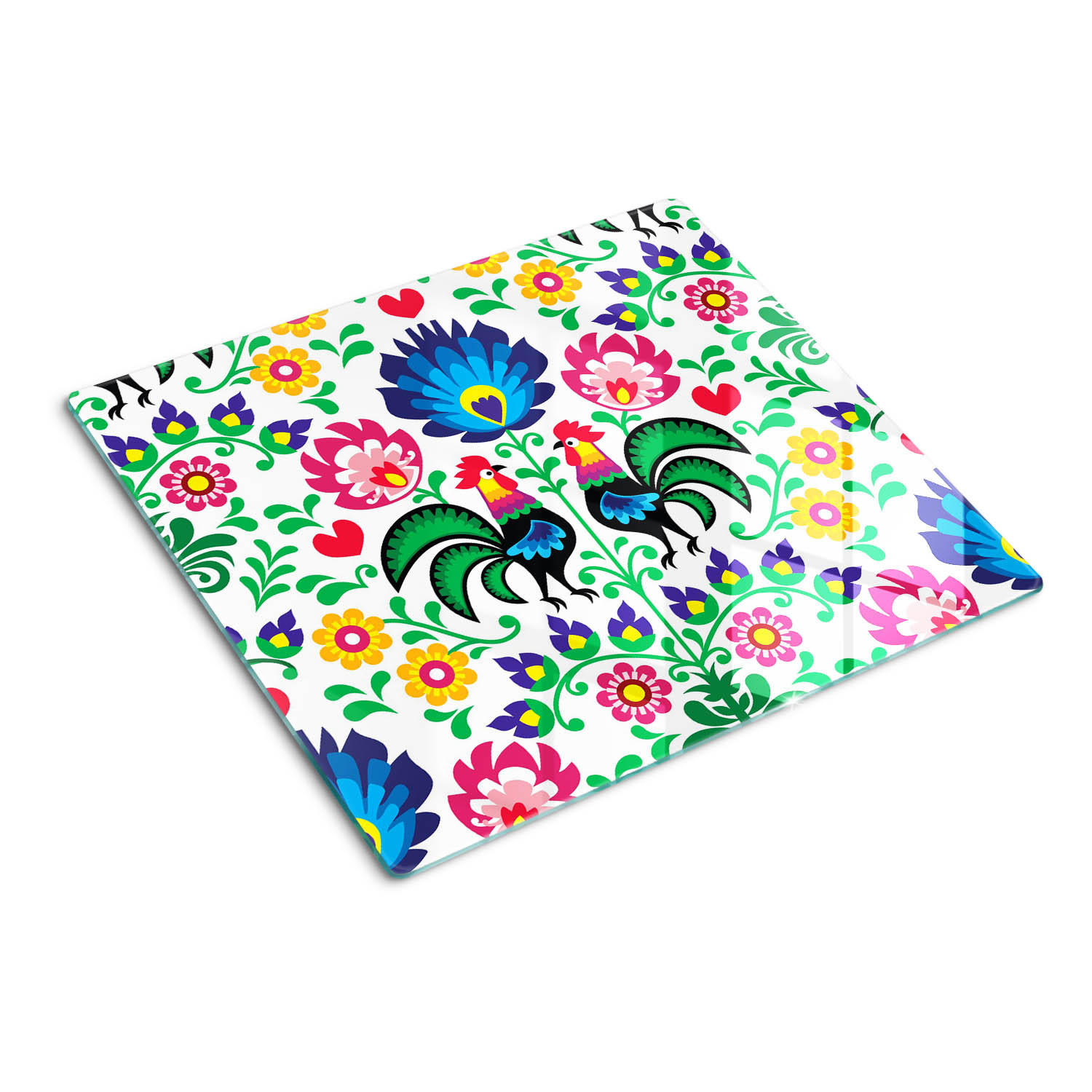 GLASPLATTE 60x52 cm Ethnisches Muster - Multicolor, Glas (60/0.4/52cm) - TULUP