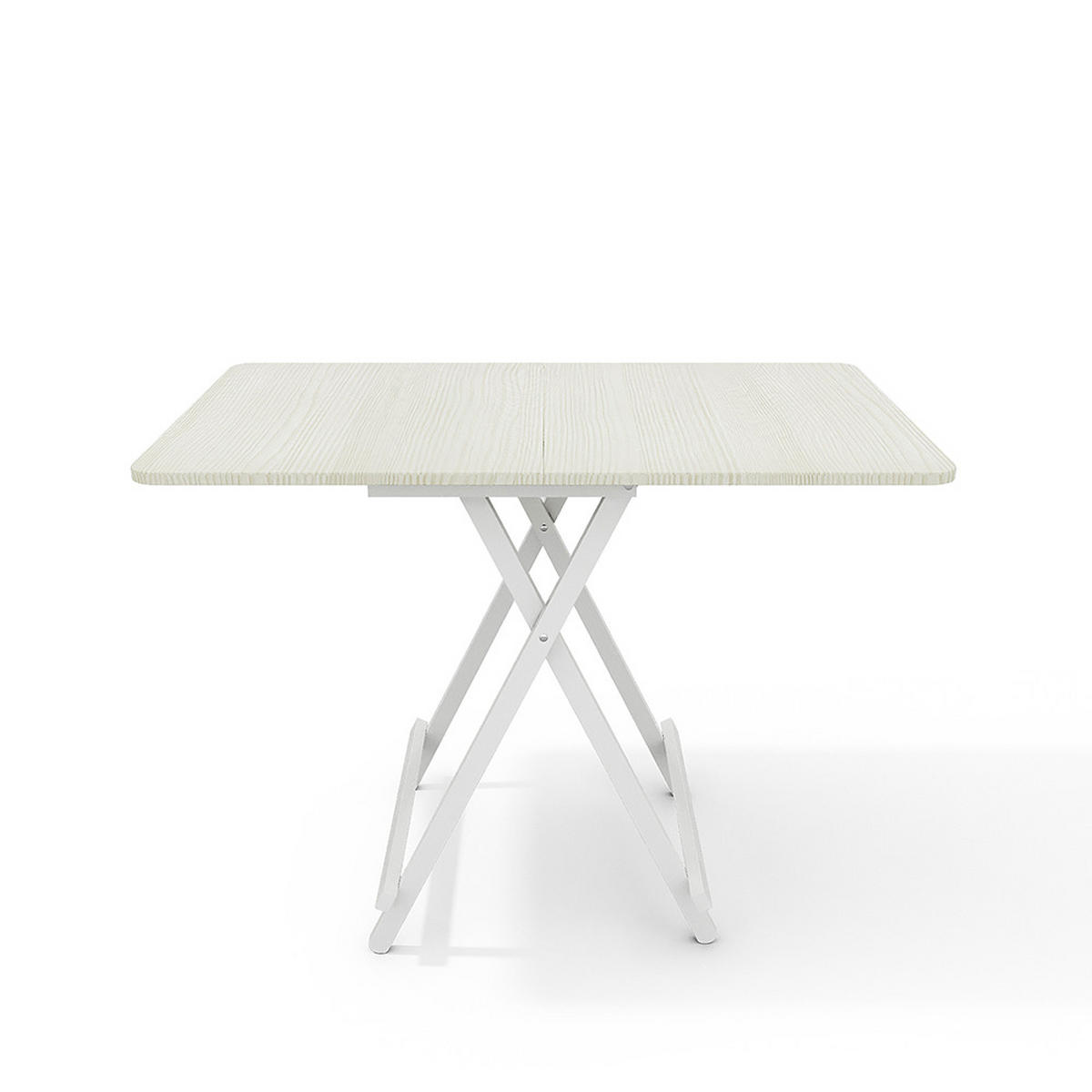 ESSTISCH Klappbar 100/60/74 cm Eisenbeine MDF Weiß - Weiß, Holzwerkstoff/Metall (60/74/100cm) - Livingandhome