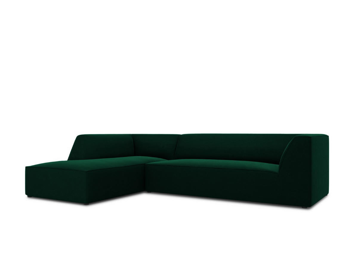 ECKSOFA links Ruby aus Samt flaschengrün 4 Sitzplätze - Grün, Textil (180/273cm) - Micadoni
