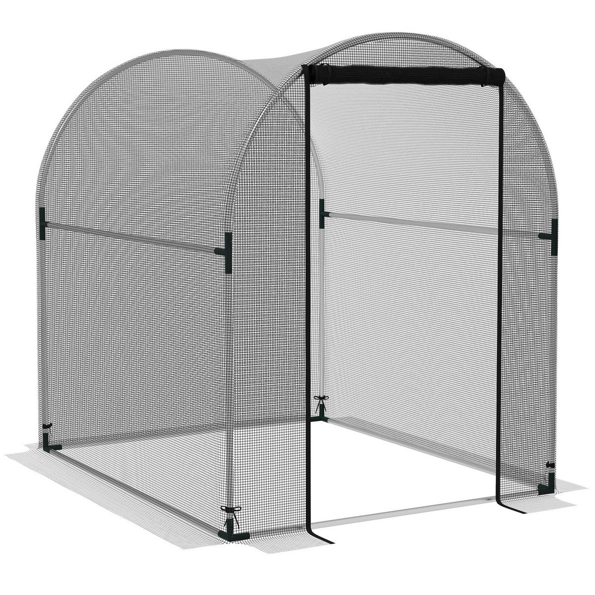INSEKTENSCHUTZNETZ 1,2 x 1,5 m, für Garten, Balkon, HDPE, Schwarz - Schwarz, Metall (120/146/150cm) - Outsunny