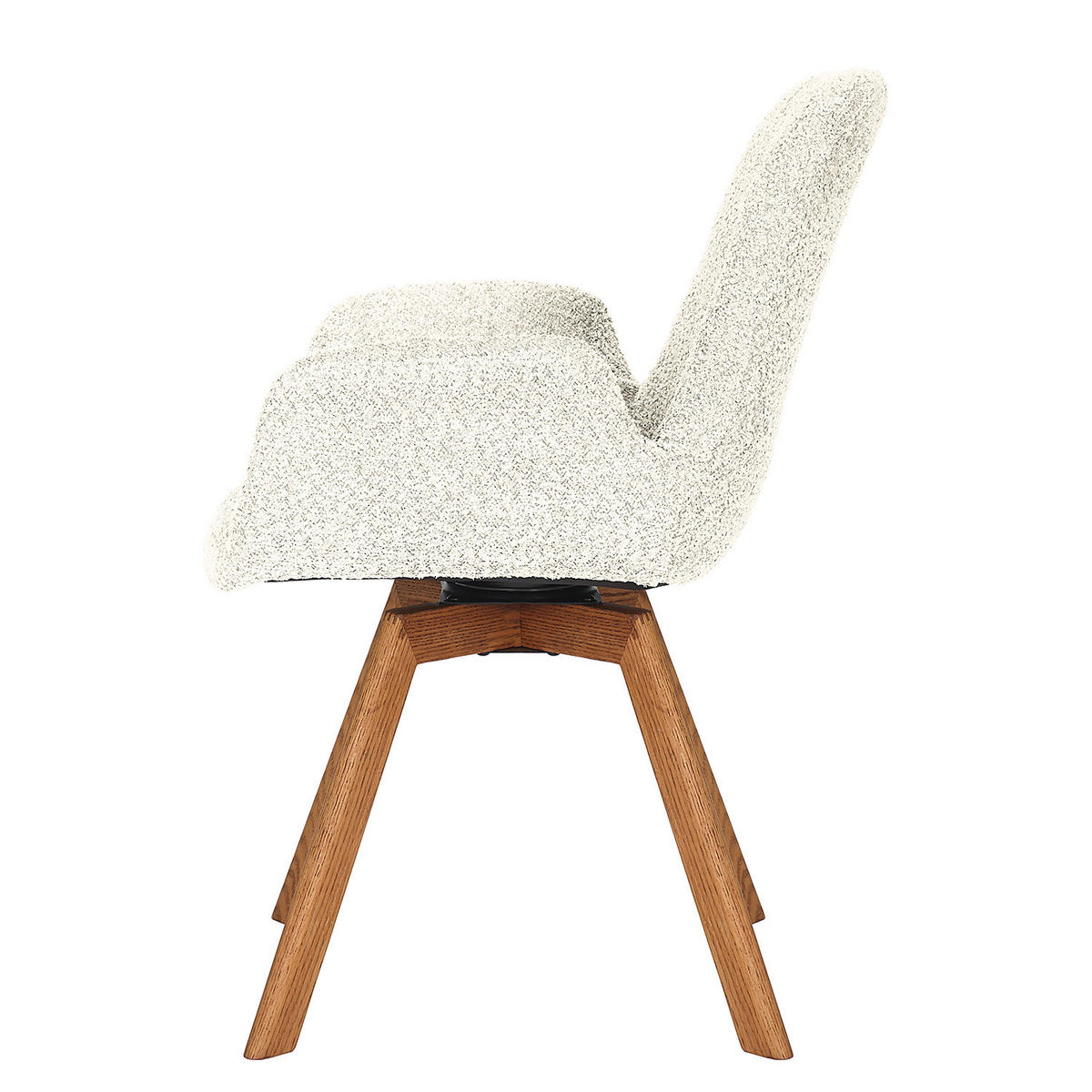 POLSTERSTUHL - Massivholz / Textil - Eiche - Weiß, Eichenholz/Holz (61/84/61cm) - home24