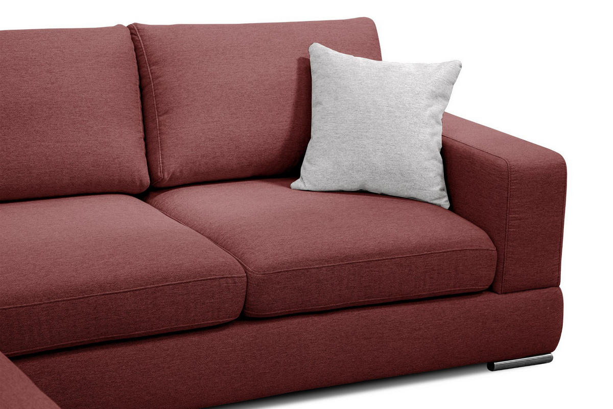 ECKSOFA OTTO 4-Sitzer, bordeaux - Bordeaux, Holzwerkstoff/Textil (159/279cm) - Courtois Laville