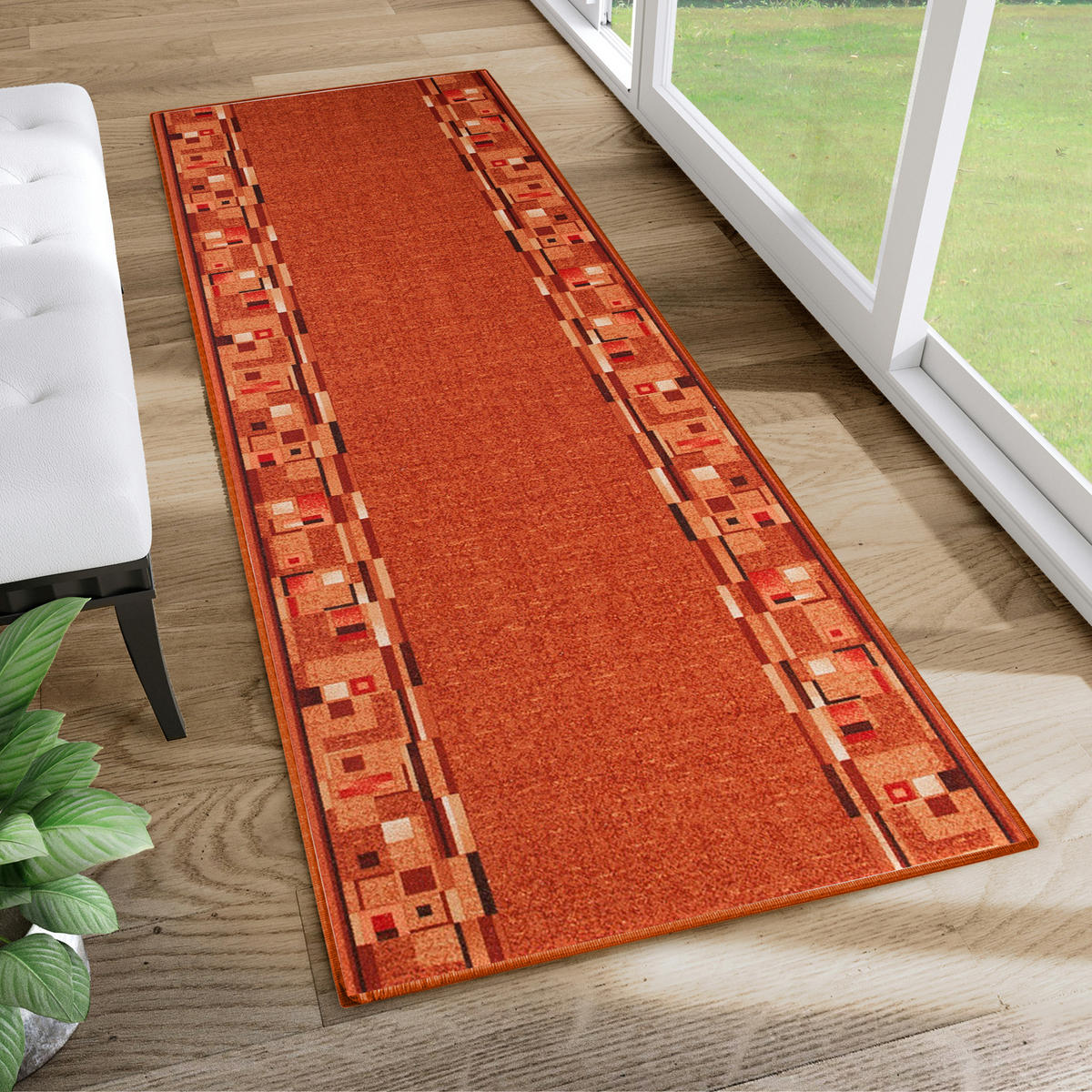 TEPPICHLÄUFER Anti-Rutsch Orange rutschfest Gummiunterlage 80/700 cm - Orange, Textil (80/700cm) - Tapiso