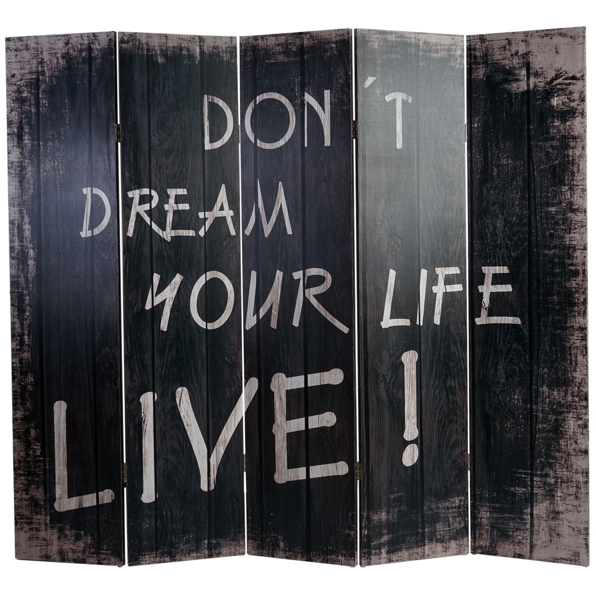 FOTO-PARAVENT RETRO Schwarz - Schwarz, Holz (200/180/2cm) - MCW